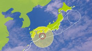 台風の進路と日本列島