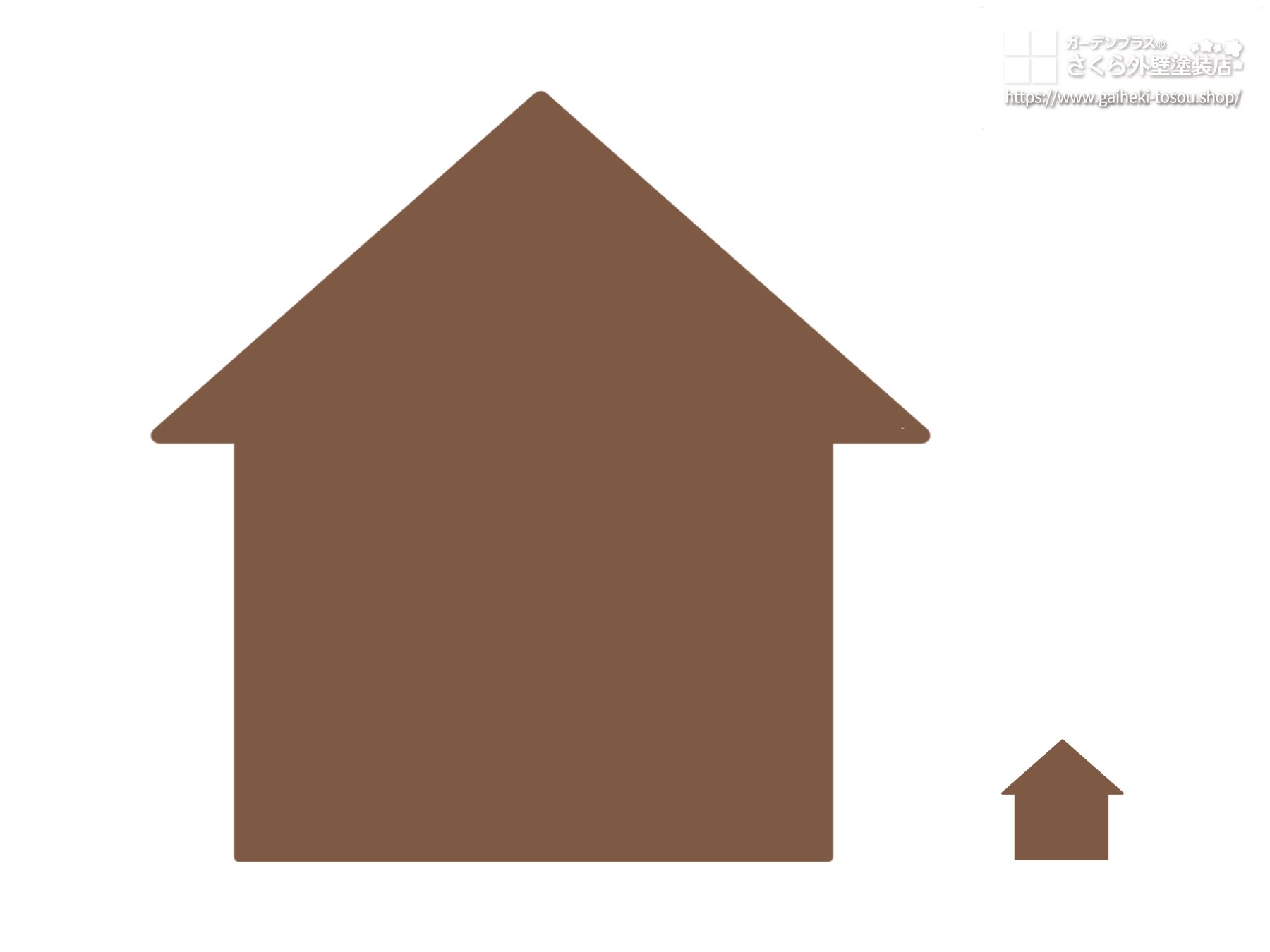 濃いブラウンの外壁の面積効果イメージ