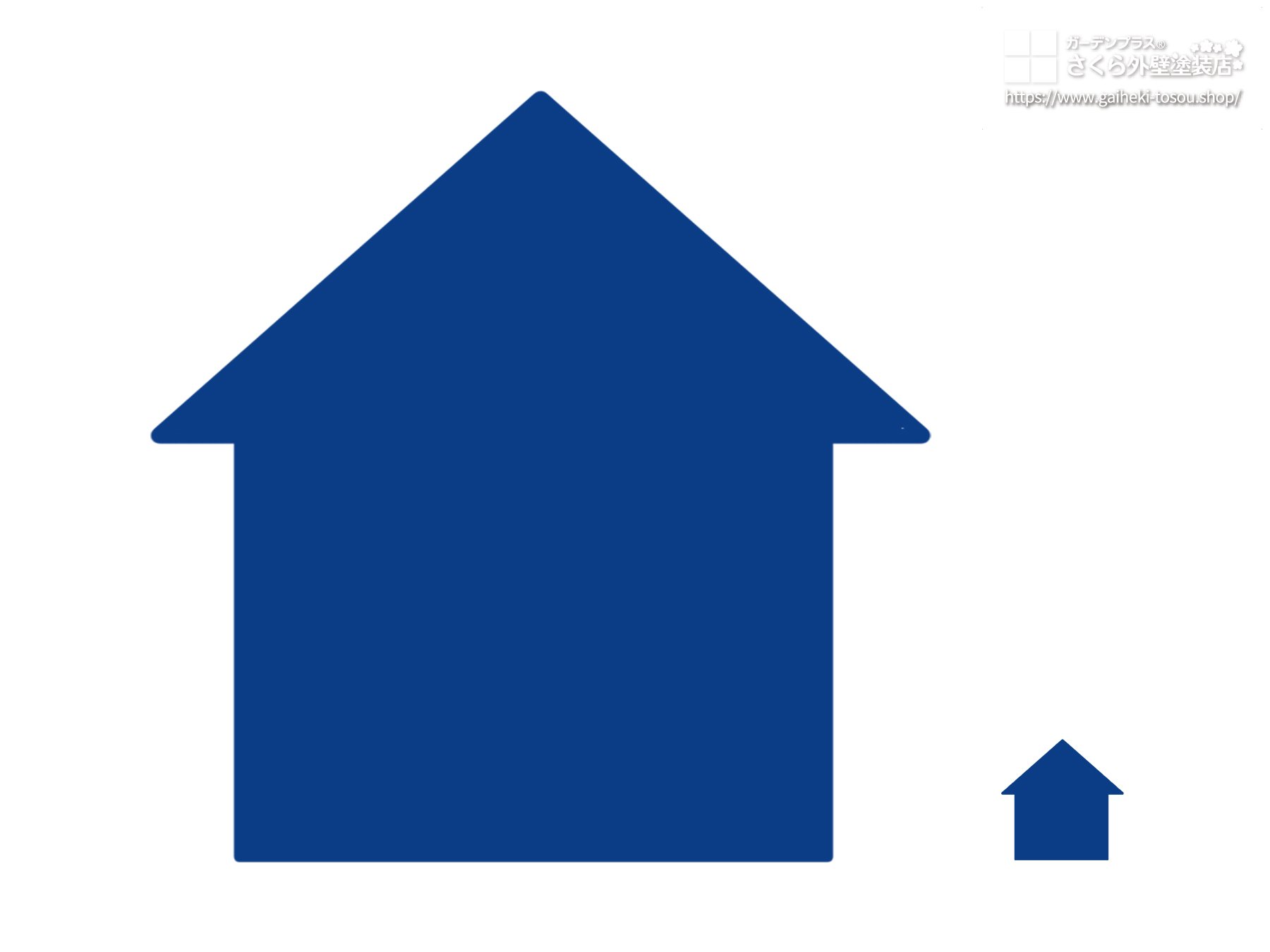 青い外壁の面積効果イメージ