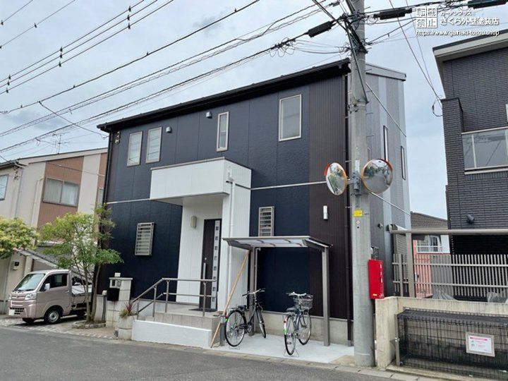 片流れ屋根の外壁塗装 屋根リフォーム施工事例 さくら外壁塗装店