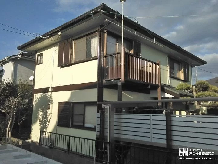 No.390 紫外線や汚れに強いフッ素樹脂塗料で耐久性を高めた外壁塗装工事
