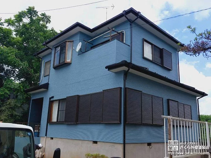 No.423 鮮やかなブルーグリーンの外壁に生まれ変わった外壁塗装・屋根塗装工事
