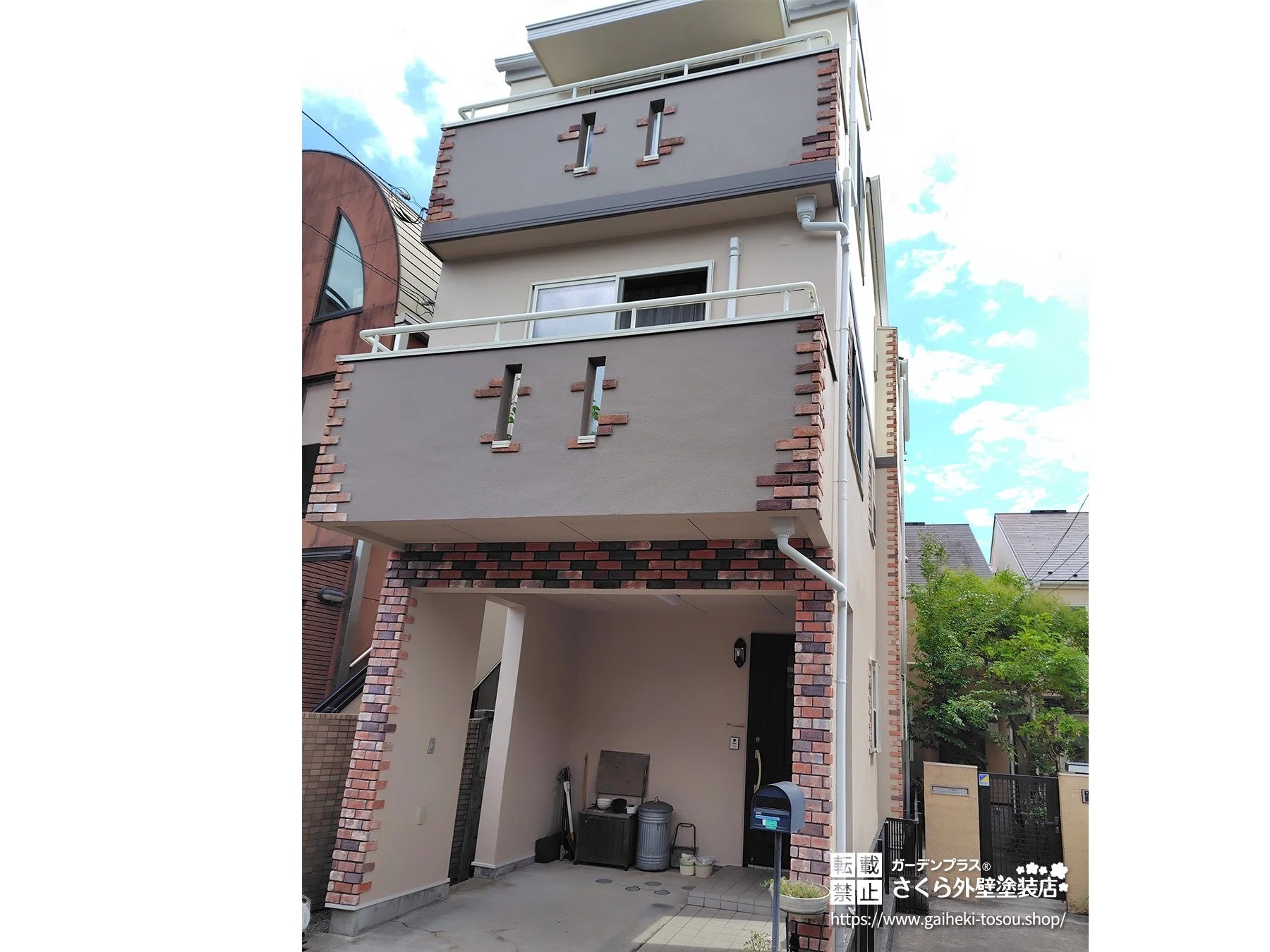 No.539 ベージュとクリームのツートンデザインがあたたかみを生み出す外壁塗装・屋根塗装工事[塗装後]