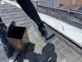 屋根塗装の様子 アスファルトシングルの屋根の塗装を行いました[屋根 中塗り]