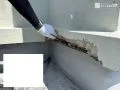 パラペット爆裂部補修 経年劣化により爆裂したコンクリートを補修しました。[鉄筋ケレン]
