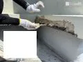 パラペット爆裂部補修 経年劣化により爆裂したコンクリートを補修しました。[錆止め材塗布]