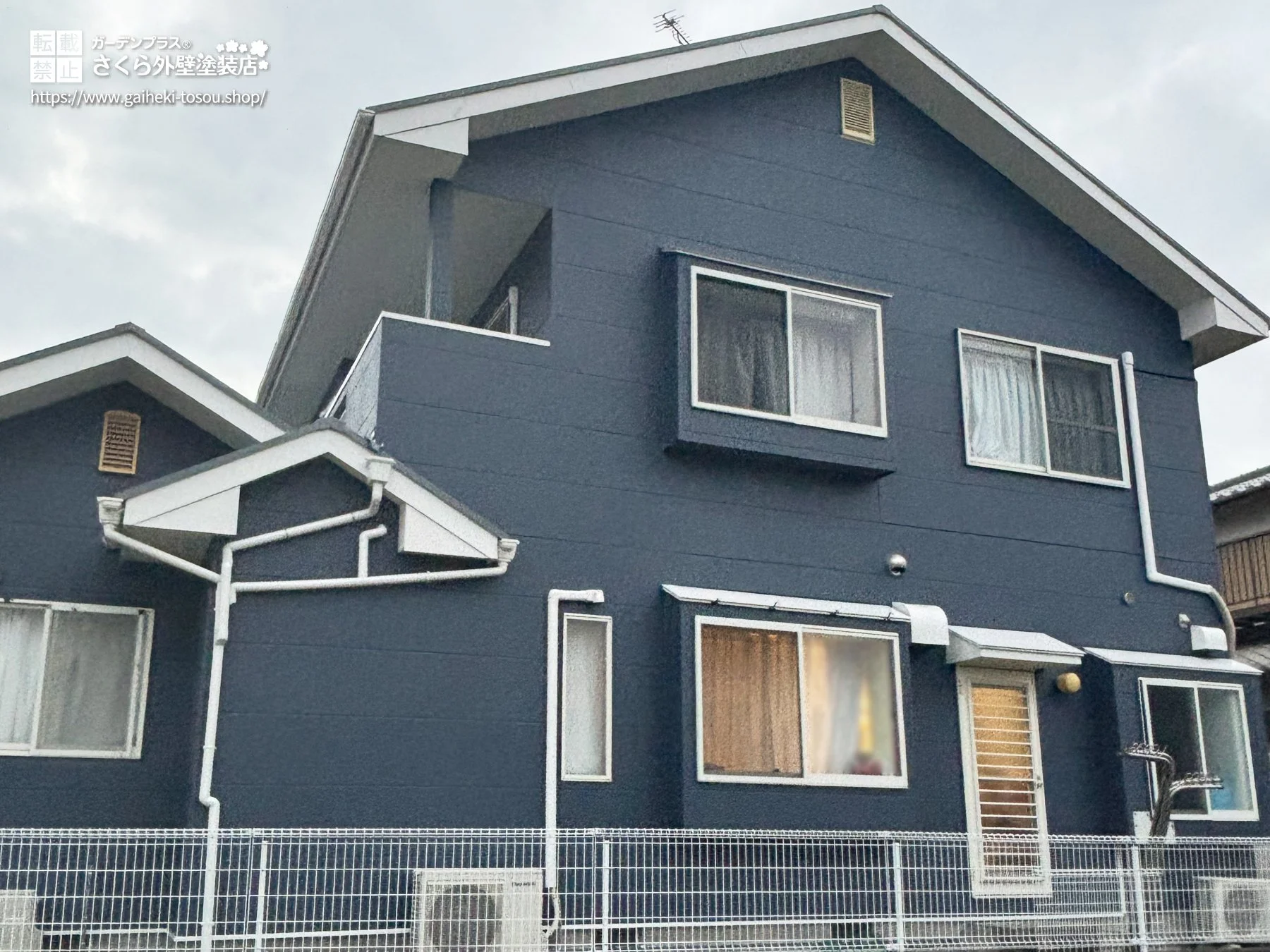 No.578 爽やかさと落ち着きを両立するグレイッシュブルーの外壁塗装・屋根塗装工事[塗装後]