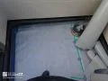バルコニー防水工事 防水シートを用いて丁寧に施工した、バルコニーの防水工事の様子。[施工中]