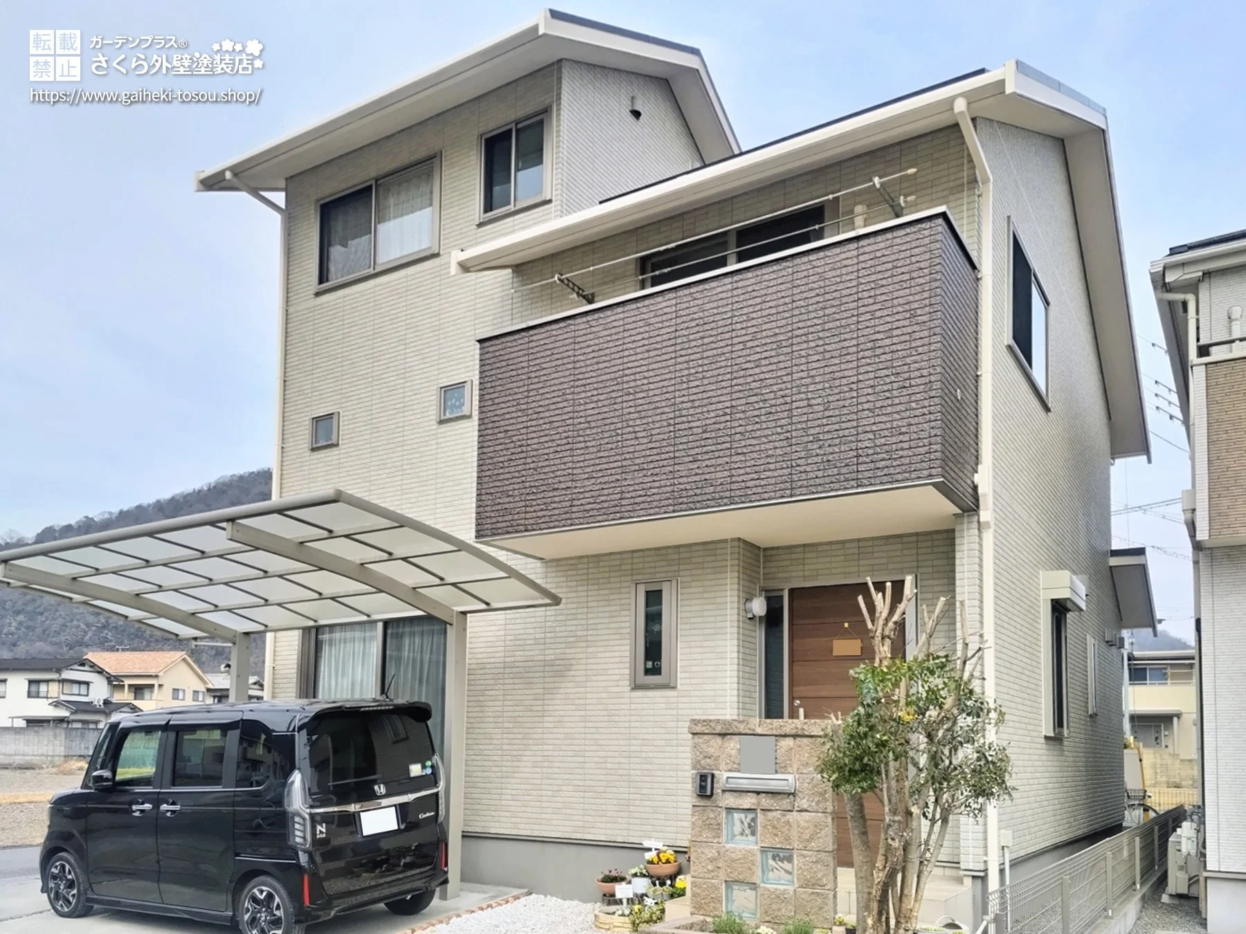 No.600 サイディングの魅力を活かすクリヤー塗装で仕上げた外壁塗装・屋根塗装工事[塗装後]