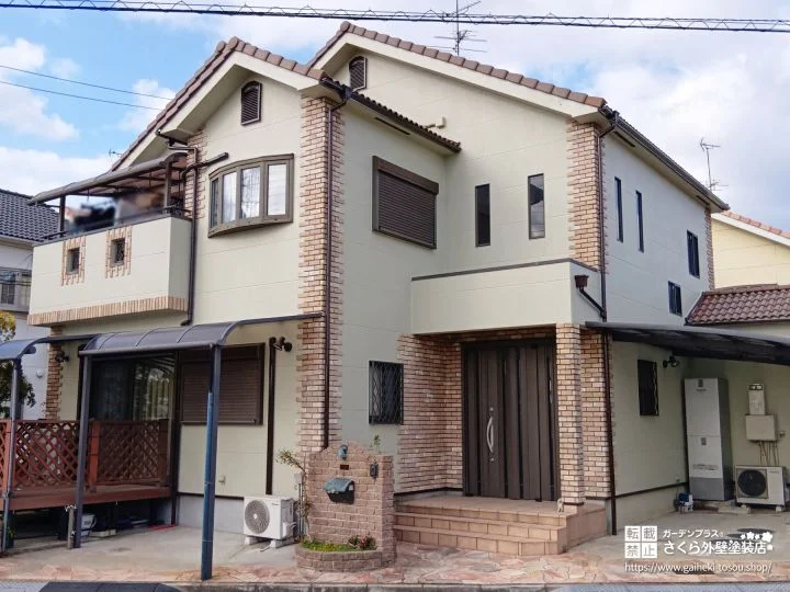 No.609 無機系のハイグレードな塗料で美観をキープ！レンガ調デザインを活かした外壁塗装工事[塗装後]