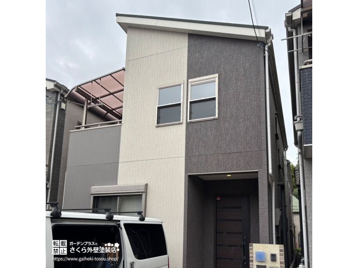 No.623 ツートンの配色を一新しモダンでスタイリッシュ外観へと仕上げた外壁塗装・屋根塗装工事[塗装前]