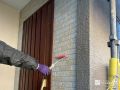 外壁塗装➁ タイル柄サイディング部はクリアー塗装でしっかり保護しました。[外壁（タイル柄サイディング部）・クリアー塗装2回目]