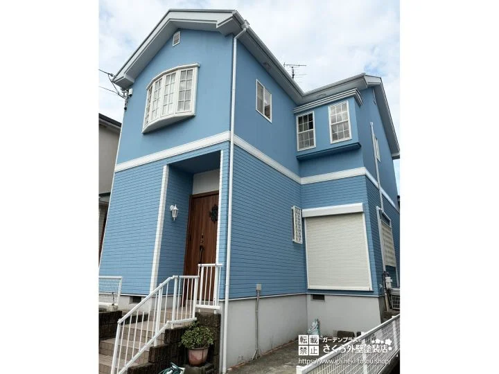 No.630 ベージュからブルーへ!爽やかな印象に生まれ変わった外壁塗装・屋根塗装工事