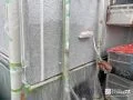 外壁塗装 グレー×グレージュのツートンカラーで、上品さが際立つ仕上がりとなりました。[外壁・下塗り]