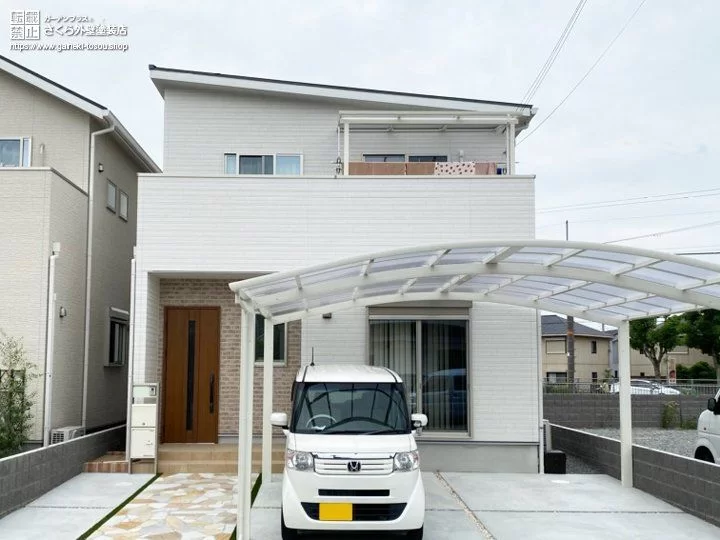 No.342 片流れ屋根を採用した洋風の外壁デザイン