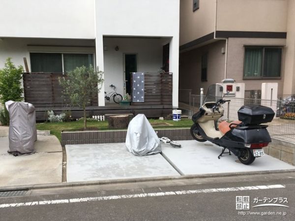 No.10379 お庭で楽しめる空間を残した駐車スペース増設工事