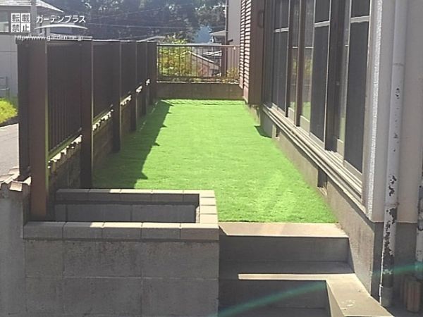 No.11020 人工芝の緑が映える心地良いお庭のリフォーム工事