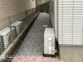 雑草対策をした犬走り