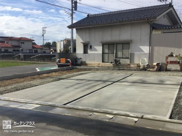 雑草対策にもなる広いお庭の土間コンクリート打設工事