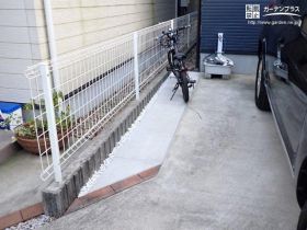 自転車を停めたり乗り降りにも余裕が生まれる駐車スペース拡張工事