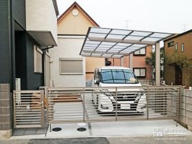 電動でらくらく開閉できる跳ね上げ式カーゲートの設置工事