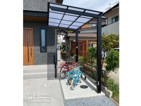 雨や雪からしっかり自転車を守るサイクルポート施工工事