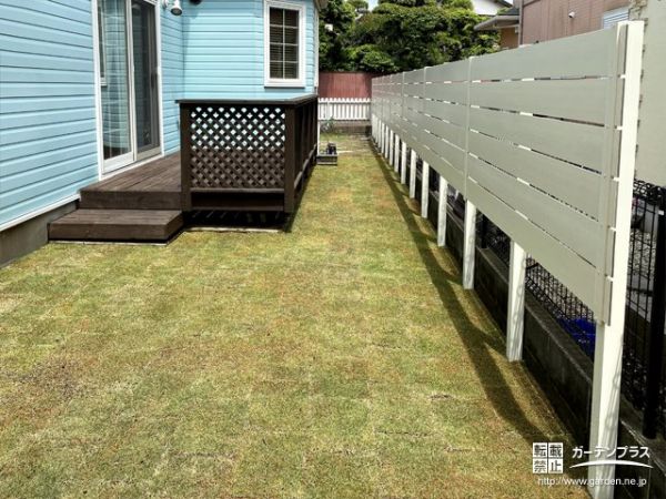 No.16602 緑の芝生と白いフェンスが爽やかなお庭リフォーム工事