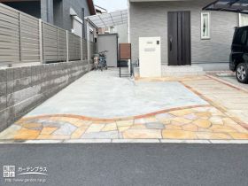 使いやすさと華やかさを組み合わせた駐車スペース舗装工事