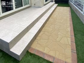 高級感のある印象をもたせながらメンテナンスフリーのお庭工事