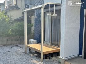 家事にも役立つテラス屋根とウッドデッキ設置工事