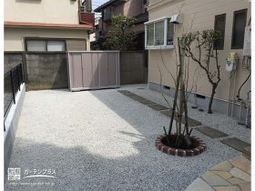 植樹がお庭のアクセントとしてたたずむ玄関周り