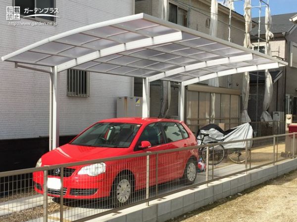 No.5787 コンクリート製枕木とサビ砂利のナチュラルテイストな新築外構工事