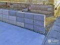 破損した境界ブロック塀を補修
