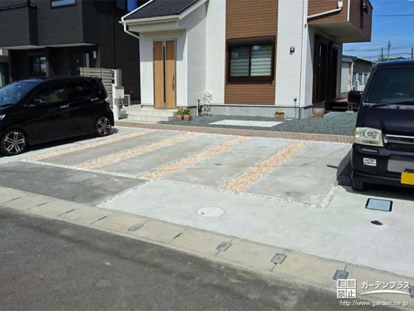 No.9128 見た目にも美しく効率よく駐車ができる駐車スペース舗装工事