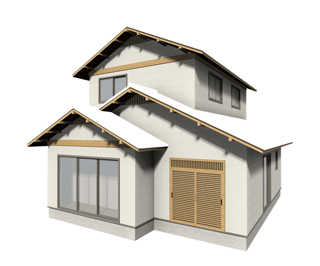 リノベーションした和風住宅の大人の印象を感じさせるオフホワイト色の外壁塗装