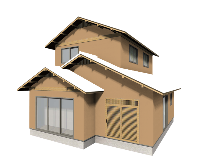 リノベーションした和風住宅のかっこいいキャメル色の外壁塗装