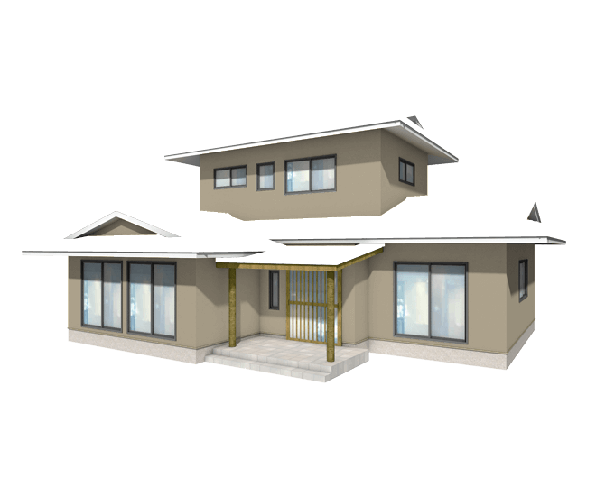 こだわり和風住宅の明るいカシミヤ色の外壁塗装