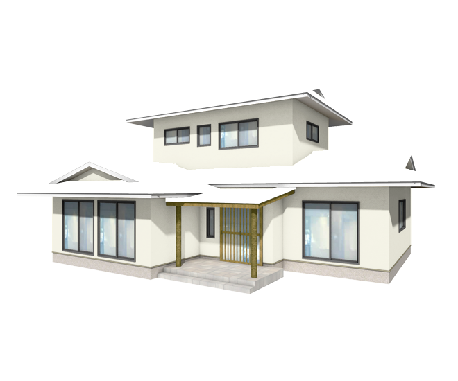 こだわり和風住宅のスタイリッシュなスノーホワイト色の外壁塗装