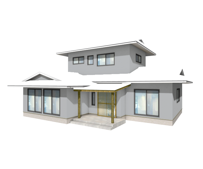 リノベーションした和風住宅のシンプルな外壁塗装