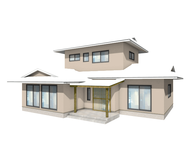 和モダン風住宅のかっこいいマーブルホワイト色の外壁塗装