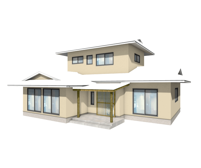 リノベーションした和風住宅の大人の印象を感じさせるクリーム色の外壁塗装