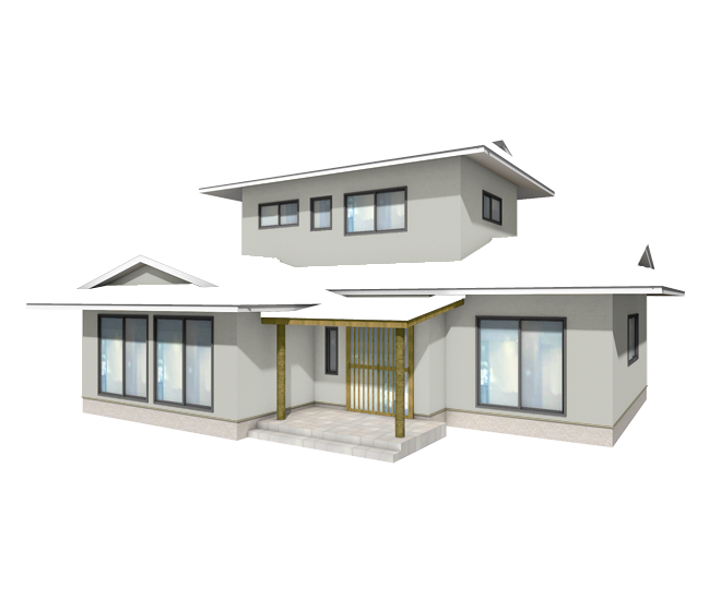 落ち着きのある和風住宅の明るいしろねず色の外壁塗装